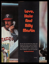 Billy Martin Autographed 8.5x11.5 Magazine Page Photo Texas Rangers Beckett BAS #AD43471