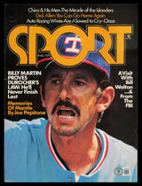 Billy Martin Autographed Sport Magazine Cover Texas Rangers Beckett BAS #AD43472