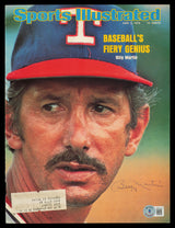 Billy Martin Autographed Sports Illustrated Cover Texas Rangers Beckett BAS #AD43474