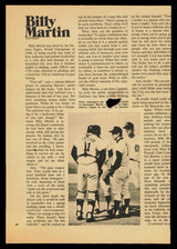 Billy Martin Autographed 7x10 Magazine Page Photo Detroit Tigers (Tear) Beckett BAS #AD43455