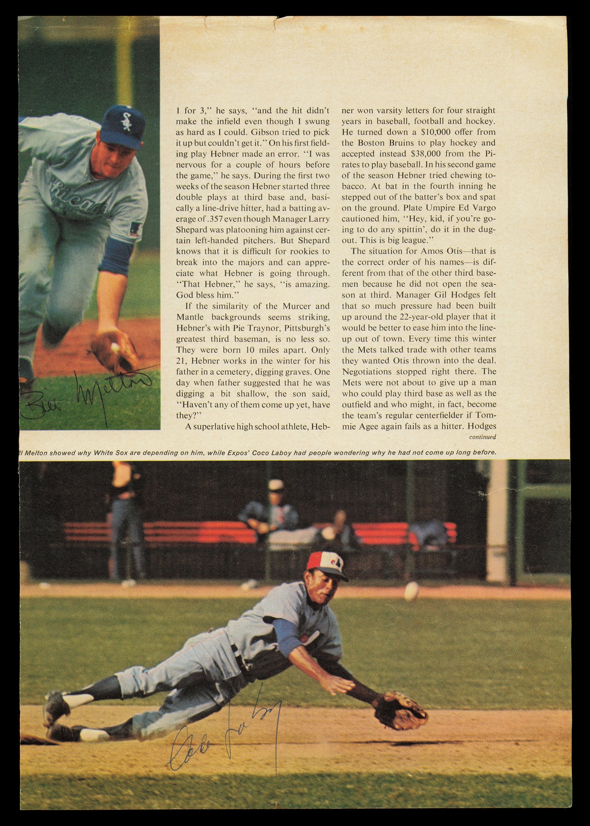 Bobby Murcer Autographed 8x11.5 Magazine Page Photo New York Yankees Beckett BAS QR #BM37371