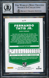 Fernando Tatis Jr. Autographed 2021 Donruss Card #71 San Diego Padres Auto Grade Gem Mint 10 Beckett BAS Stock #216670