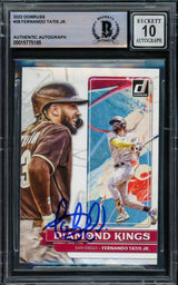 Fernando Tatis Jr. Autographed 2022 Donruss Diamond Kings Card #28 San Diego Padres Auto Grade Gem Mint 10 Beckett BAS Stock #216679