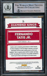 Fernando Tatis Jr. Autographed 2022 Donruss Diamond Kings Card #28 San Diego Padres Auto Grade Gem Mint 10 Beckett BAS Stock #216679