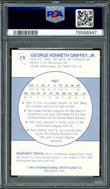 Ken Griffey Jr. Autographed 1987 Team Issue Rookie Card #15 Bellingham Mariners PSA 9 Auto Grade Gem Mint 10 PSA/DNA #76568947