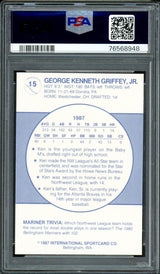 Ken Griffey Jr. Autographed 1987 Team Issue Rookie Card #15 Bellingham Mariners PSA 9 Auto Grade Gem Mint 10 PSA/DNA #76568948
