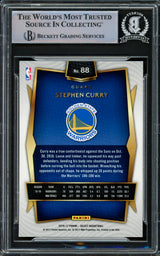 Stephen Curry Autographed 2016-17 Panini Select Card #88 Golden State Warriors Beckett BAS Stock #216842