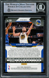 Stephen Curry Autographed 2020-21 Panini Prizm Red White & Blue Prizms Card #159 Golden State Warriors Beckett BAS Stock #216855