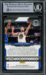 Stephen Curry Autographed 2020-21 Panini Prizm Card #159 Golden State Warriors Beckett BAS Stock #216857