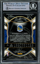Stephen Curry Autographed 2020-21 Panini Select Blue Retail Card #57 Golden State Warriors Beckett BAS Stock #216859