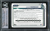Julio Rodriguez Autographed 2021 Bowman Draft Card #BD-145 Seattle Mariners Beckett BAS Stock #216866