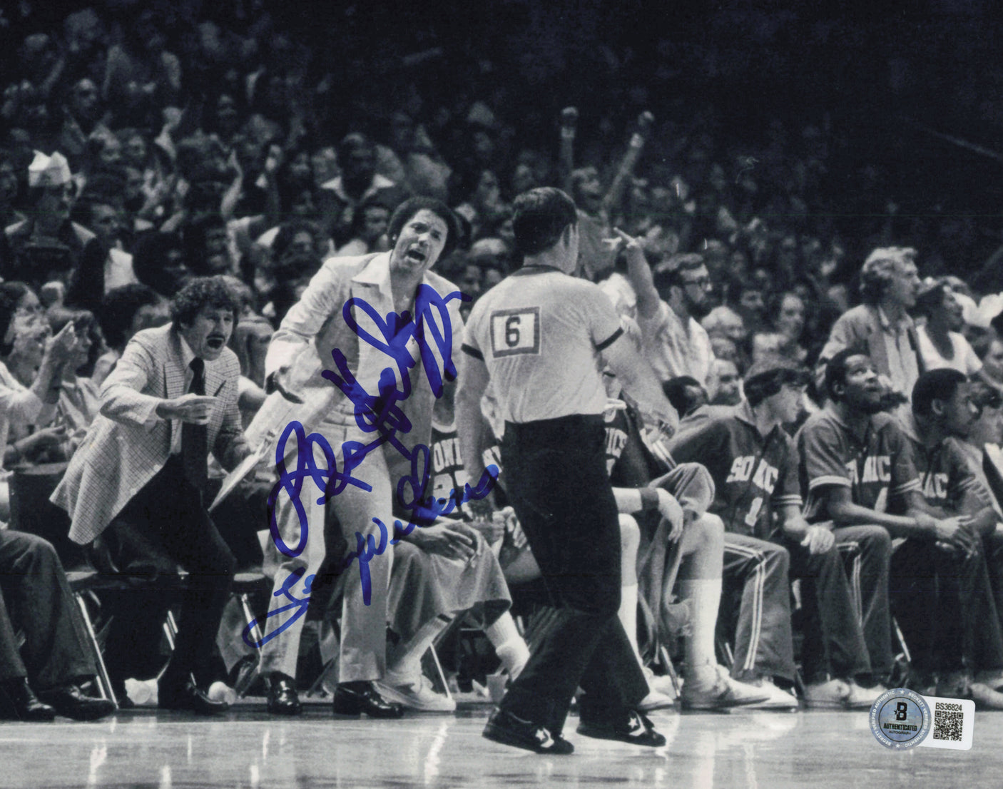 Lenny Wilkens & Les Habegger Autographed 8x10 Photo Seattle Supersonics Beckett BAS QR #BS36824