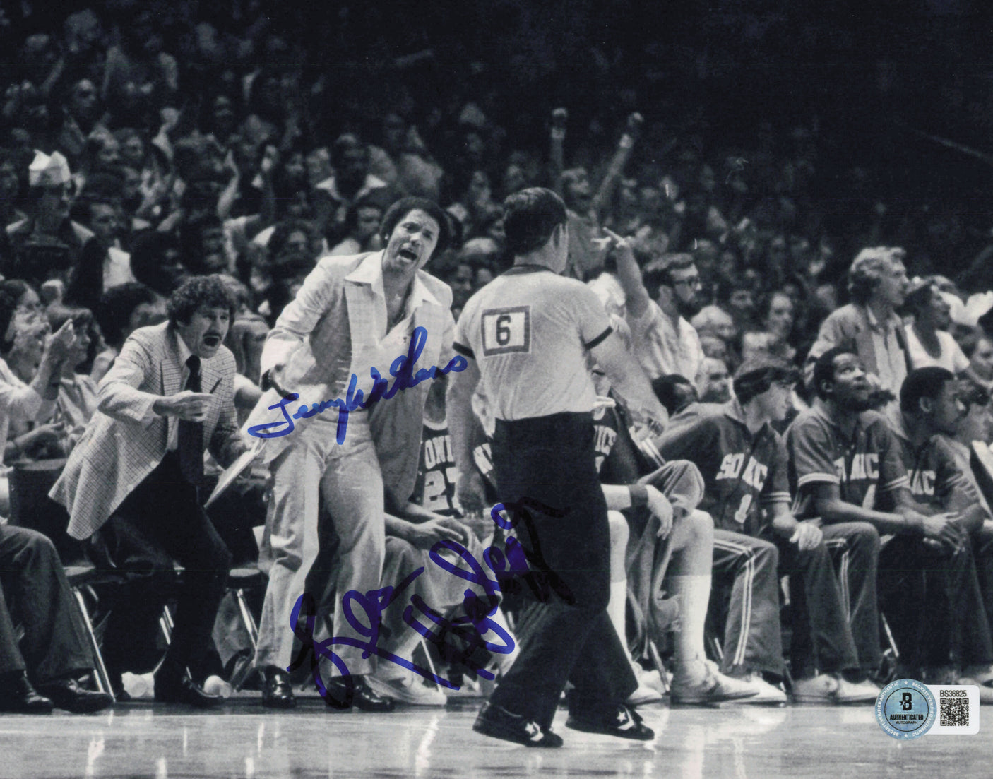 Lenny Wilkens & Les Habegger Autographed 8x10 Photo Seattle Supersonics Beckett BAS QR #BS36825