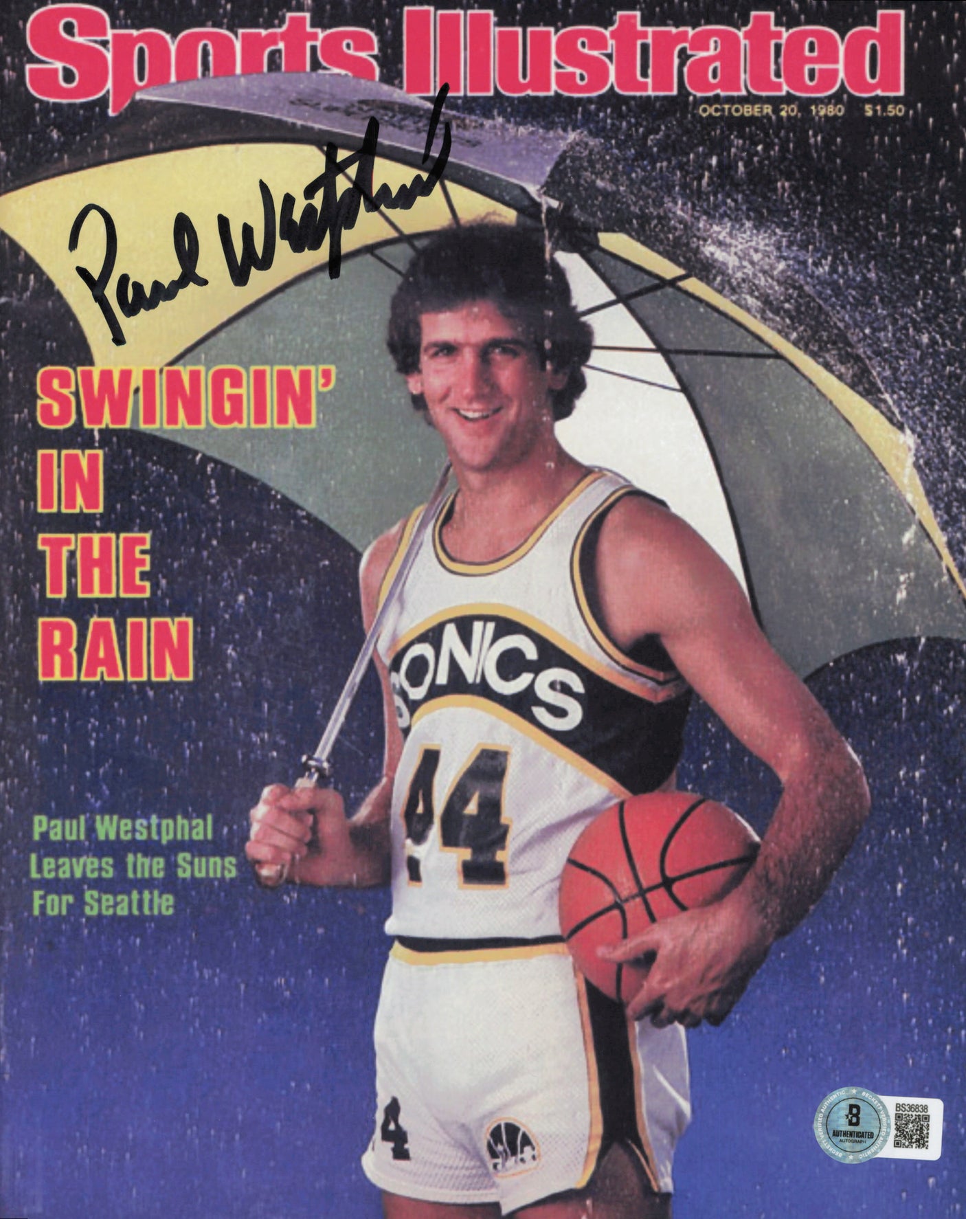 Paul Westphal Autographed 8x10 Photo Seattle Supersonics Beckett BAS QR #BS36838