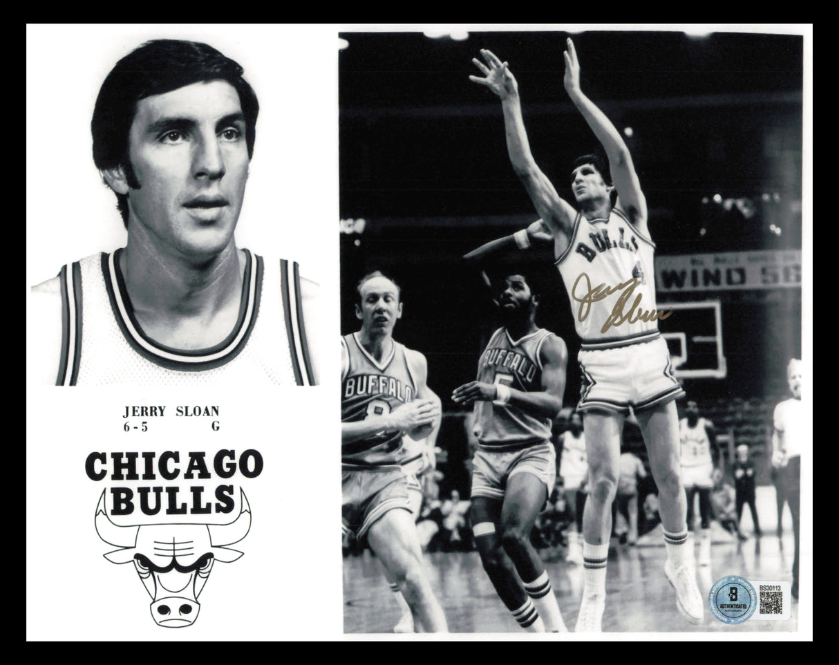 Jerry Sloan Autographed 8x10 Photo Chicago Bulls Beckett BAS QR #BS30113