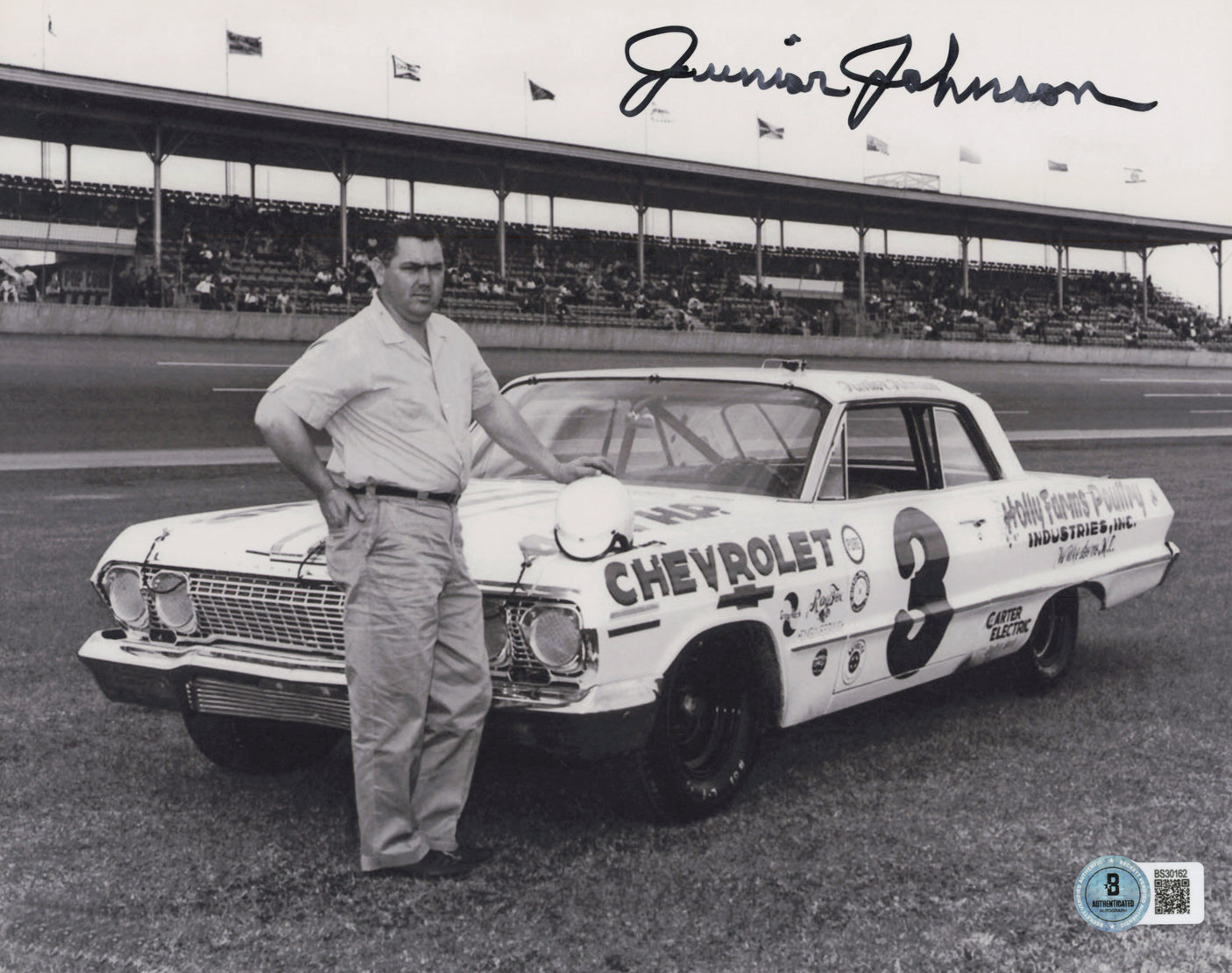 Junior Johnson Autographed 8x10 Photo Nascar Beckett BAS QR #BS30162