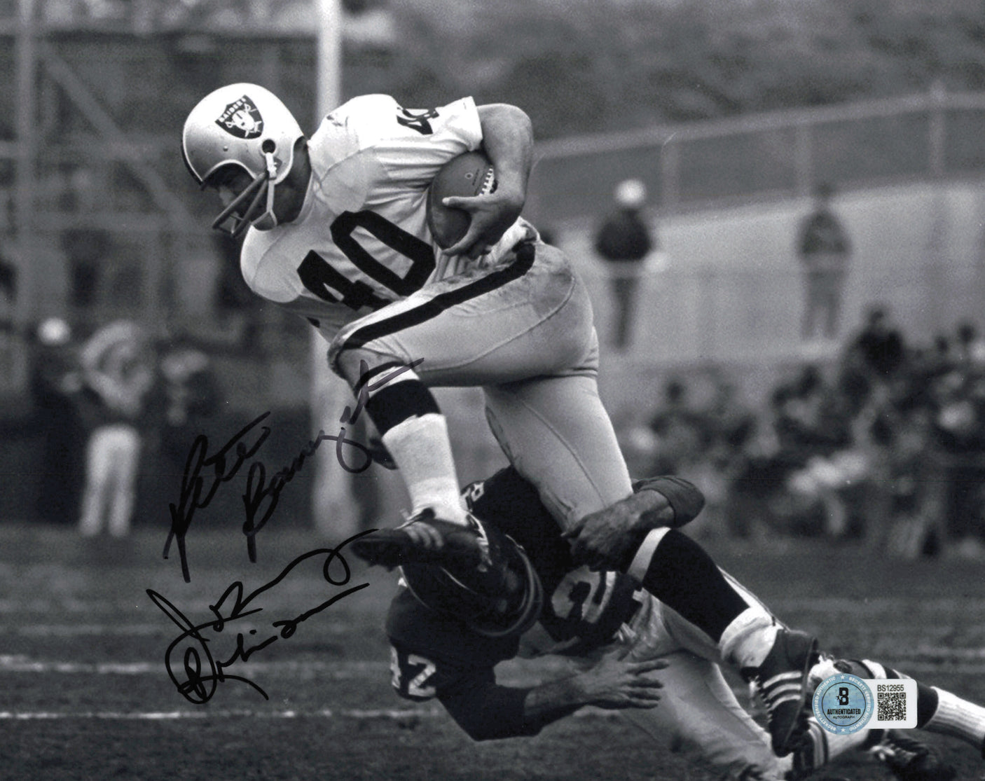 Pete Banaszak & Johnny Robinson Autographed 8x10 Photo Beckett BAS QR #BS12955