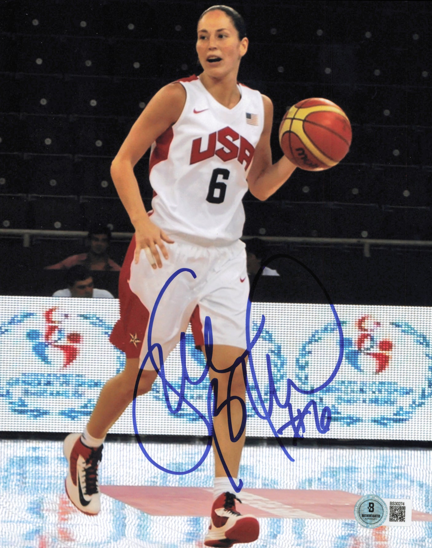 Sue Bird Autographed 8x10 Photo Team USA Beckett BAS QR #BS30274