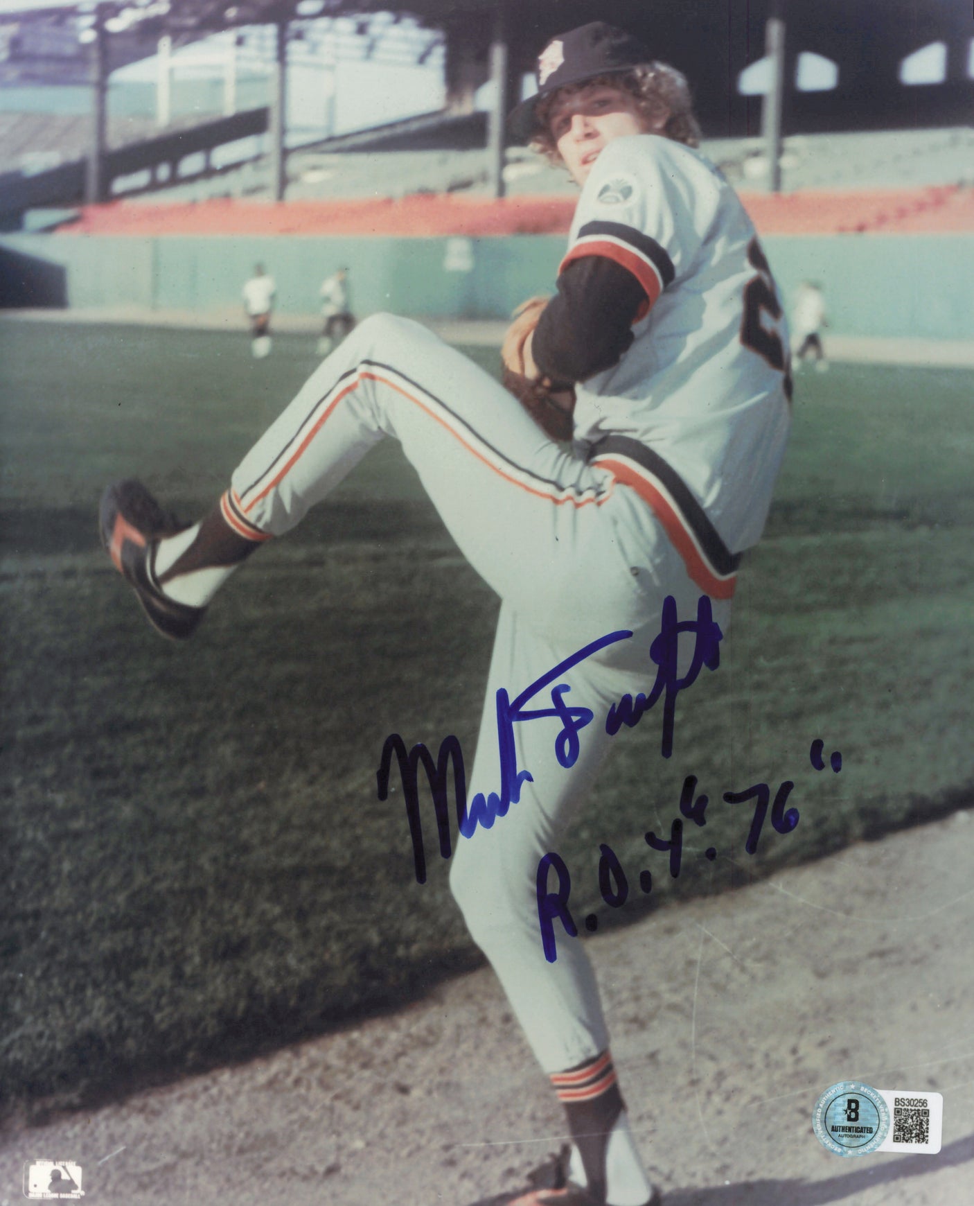 Mark The Bird Fidrych Autographed 8x10 Photo Detroit Tigers "ROY 76" Beckett BAS QR #BS30256