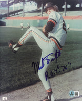Mark The Bird Fidrych Autographed 8x10 Photo Detroit Tigers "ROY 76" Beckett BAS QR #BS30256