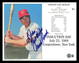 Johnny Bench Autographed 8x10 Photo Cincinnati Reds "To John Best Wishes" Beckett BAS QR #BS30227
