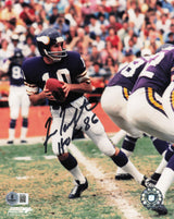 Fran Tarkenton Autographed 8x10 Photo Minnesota Vikings "HOF 86" Beckett BAS QR #BS12843