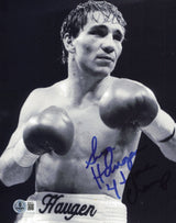 Greg Haugen Autographed 8x10 Photo "4 Time Champ" Beckett BAS QR #BS30771