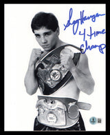 Greg Haugen Autographed 8x10 Photo "4 Time Champ" Beckett BAS QR #BS30773