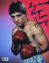 Greg Haugen Autographed 8x10 Photo "4 Time Champ" Beckett BAS QR #BS30774