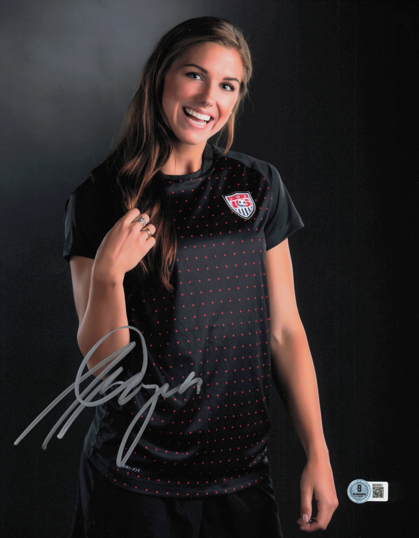 Alex Morgan Autographed 11x14 Photo Team USA Beckett BAS QR #BS30551
