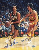 Lenny Wilkens & Gail Goodrich Autographed 11x14 Photo Beckett BAS QR #SB30677