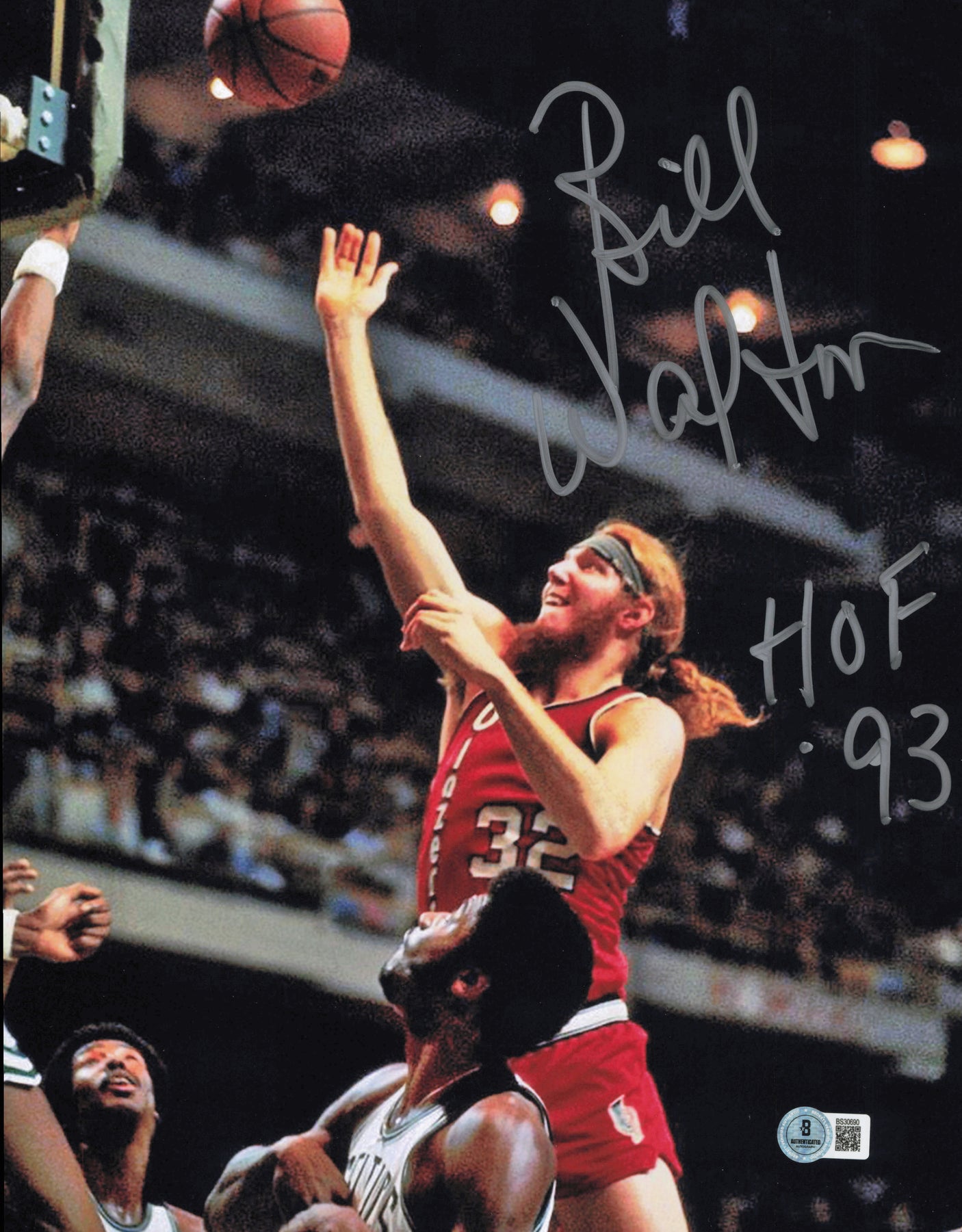 Bill Walton Autographed 11x14 Photo Portland Trail Blazers "HOF 93" Beckett BAS QR #SB30690