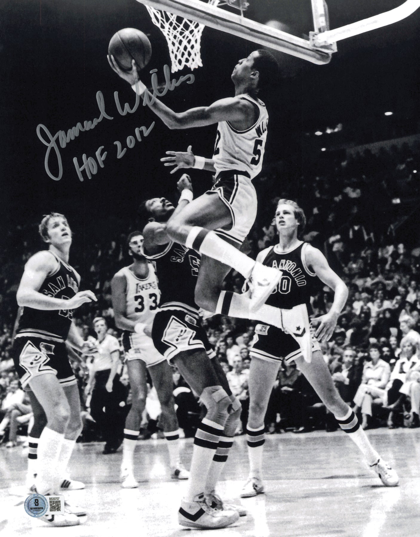 Jamaal Wilkes Autographed 11x14 Photo Los Angeles Lakers "HOF 2012" Beckett BAS QR #SB30707