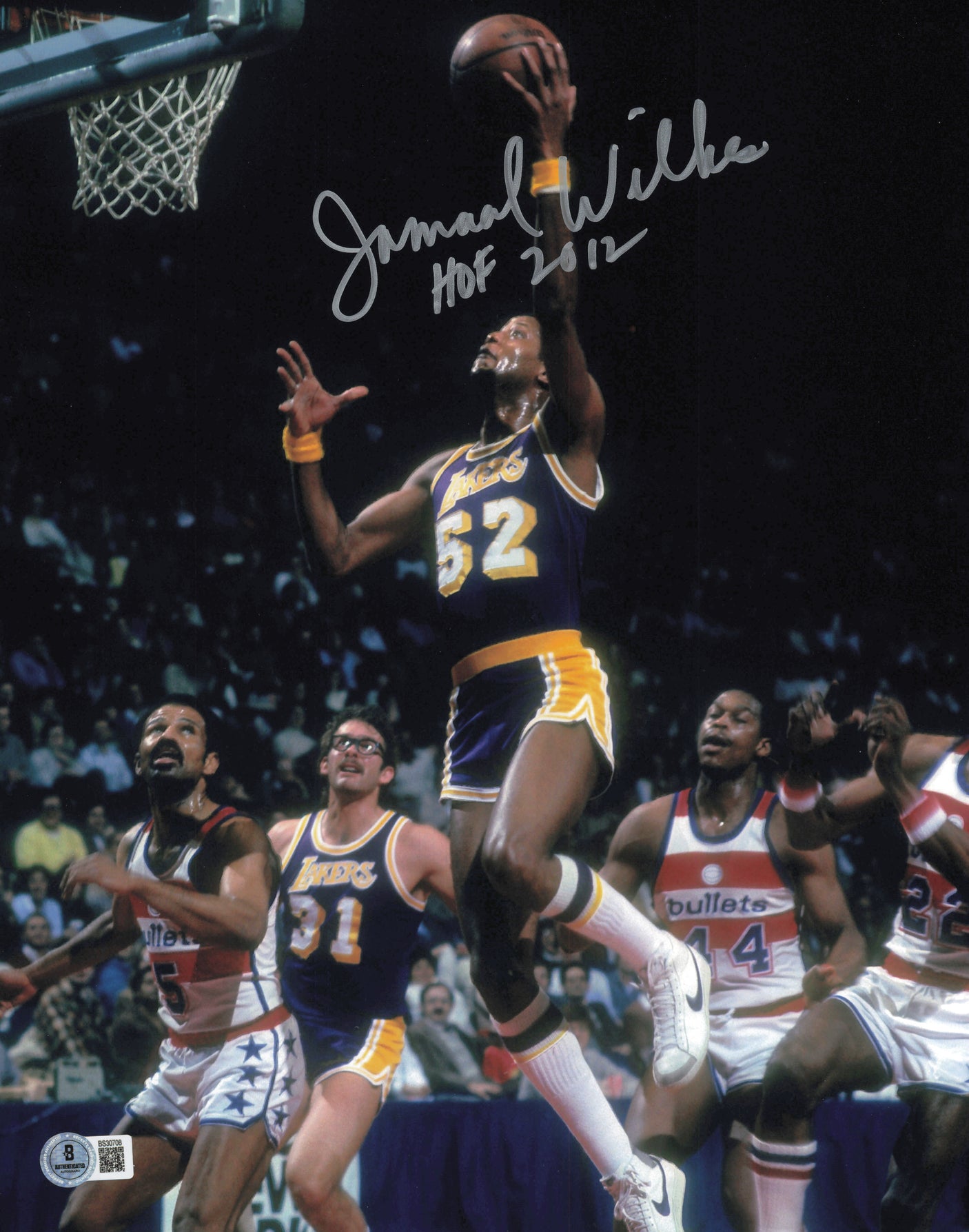 Jamaal Wilkes Autographed 11x14 Photo Los Angeles Lakers "HOF 2012" Beckett BAS QR #SB30708