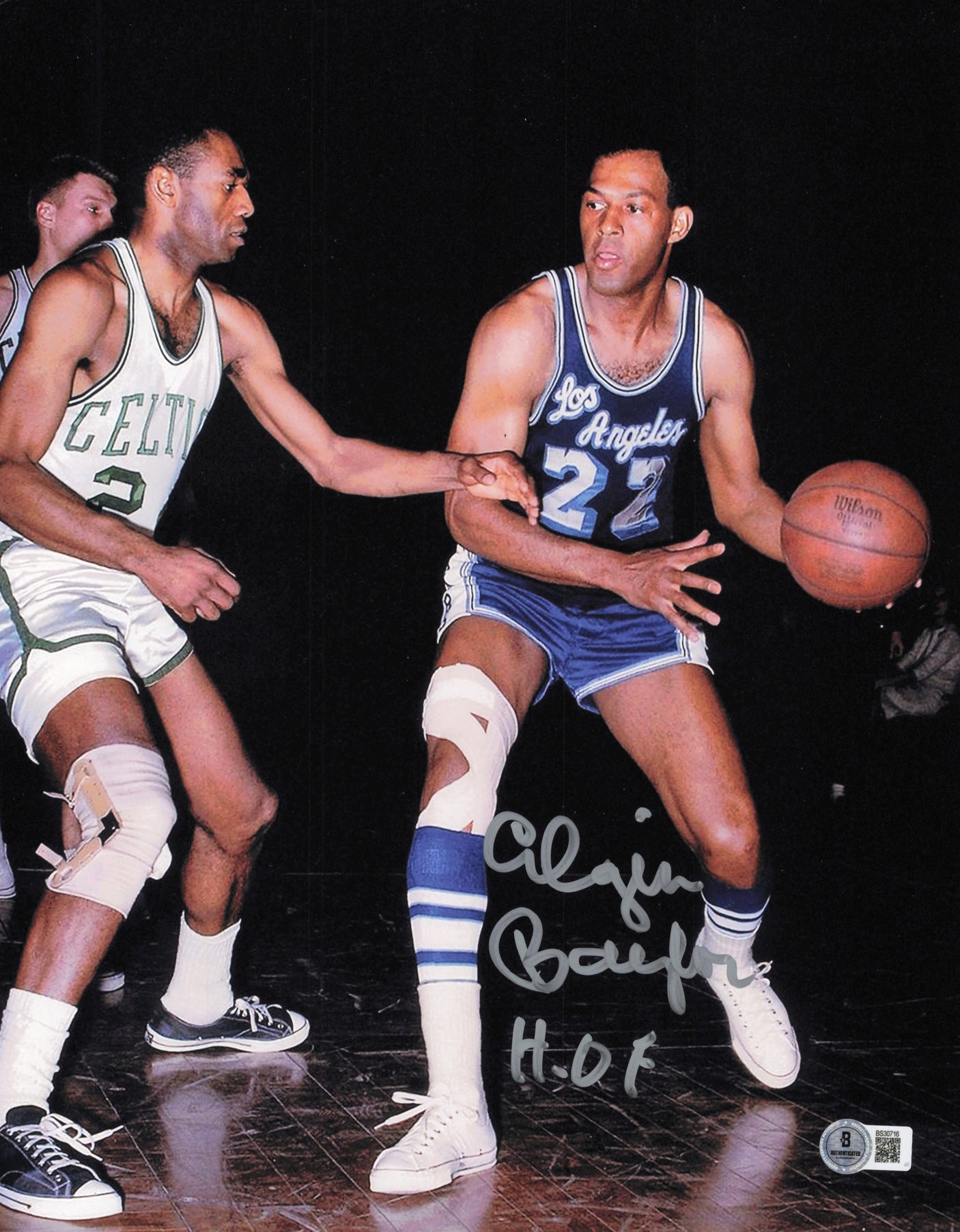 Elgin Baylor Autographed 11x14 Photo Los Angeles Lakers "HOF" Beckett BAS QR #SB30716