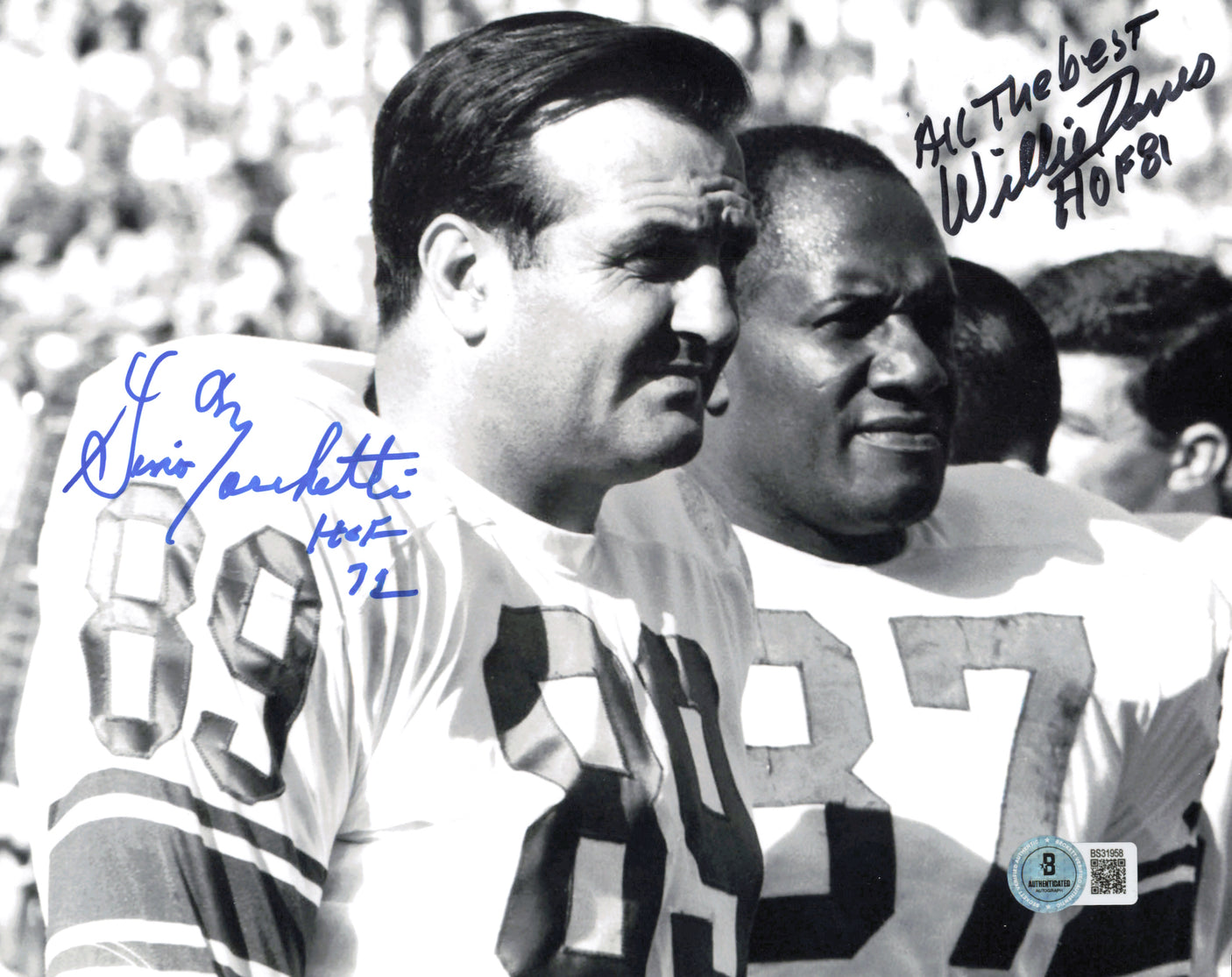 Willie Davis & Gino Marchetti Autographed 8x10 Photo Green Bay Packers Beckett BAS QR #BS31958