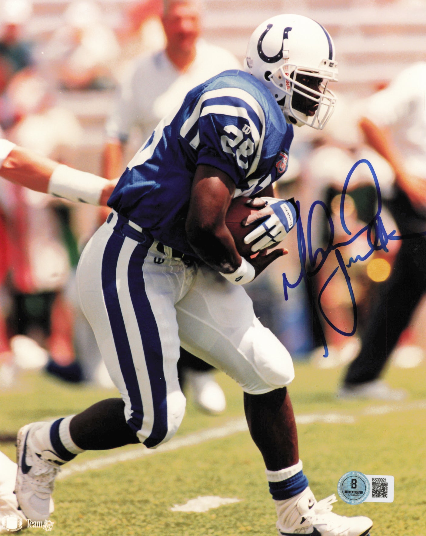 Marshall Faulk Autographed 8x10 Photo Indianapolis Colts Beckett BAS QR #BS32021