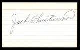 Jack Christiansen Autographed 3x5 Index Card Detroit Lions SKU #248480