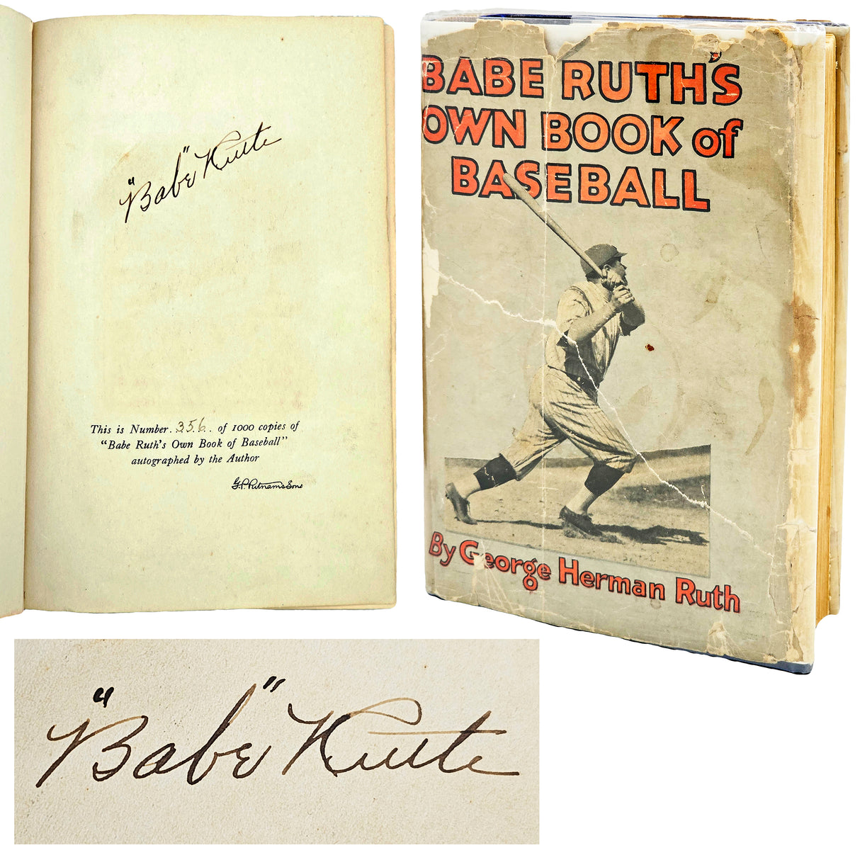 Babe Ruth Autographed 'Own Book of Baseball' Book New York Yankees Auto Grade Mint 9 #356/1000 Beckett BAS #AB93849