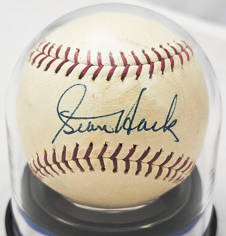 Stan Hack Autographed Official MacGregor League Baseball Chicago Cubs Auto Grade Mint 9 Beckett BAS #15775767
