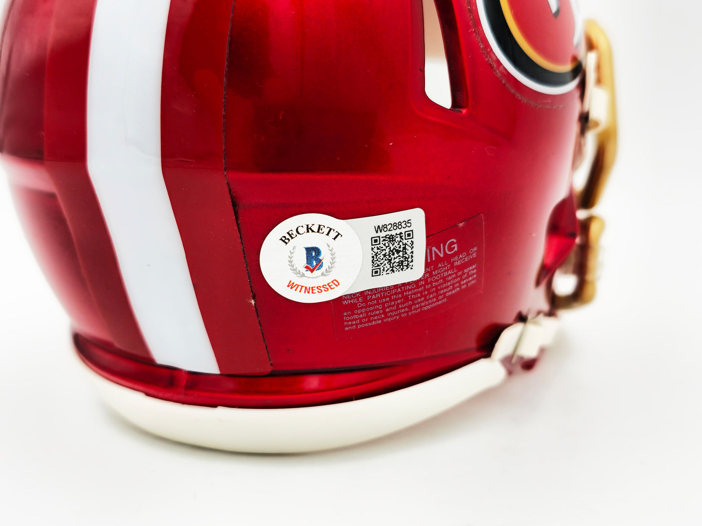 Frank Gore Autographed San Francisco 49ers Flash Red Speed Mini Helmet Beckett BAS Witness Stock #231917
