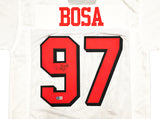 San Francisco 49ers Nick Bosa Autographed White Jersey Beckett BAS Witness Stock #230702