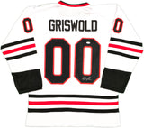 Christmas Vacation Chevy Chase Autographed White Jersey JSA Stock #230658
