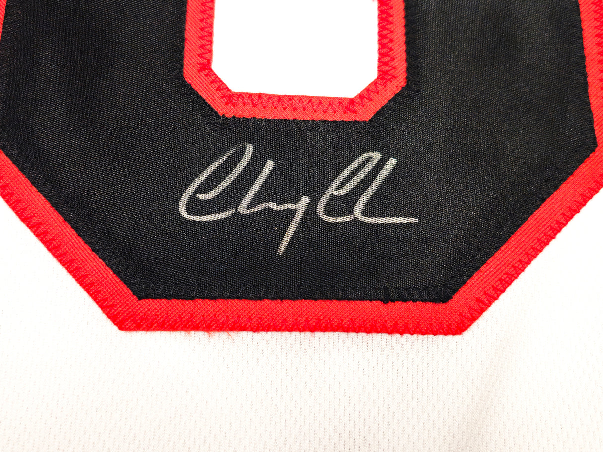 Christmas Vacation Chevy Chase Autographed White Jersey JSA Stock #230658