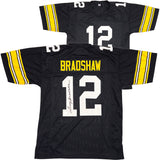 Pittsburgh Steelers Terry Bradshaw Autographed Black Jersey Beckett BAS Witness Stock #230649