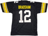 Pittsburgh Steelers Terry Bradshaw Autographed Black Jersey Beckett BAS Witness Stock #230649