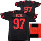 San Francisco 49ers Nick Bosa Autographed Black Jersey Beckett BAS Witness Stock #230700
