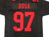 San Francisco 49ers Nick Bosa Autographed Black Jersey Beckett BAS Witness Stock #230700