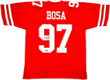 San Francisco 49ers Nick Bosa Autographed Red Jersey Beckett BAS Witness Stock #230698