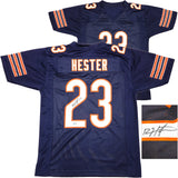 Chicago Bears Devin Hester Autographed Blue Jersey Beckett BAS Witness Stock #231050